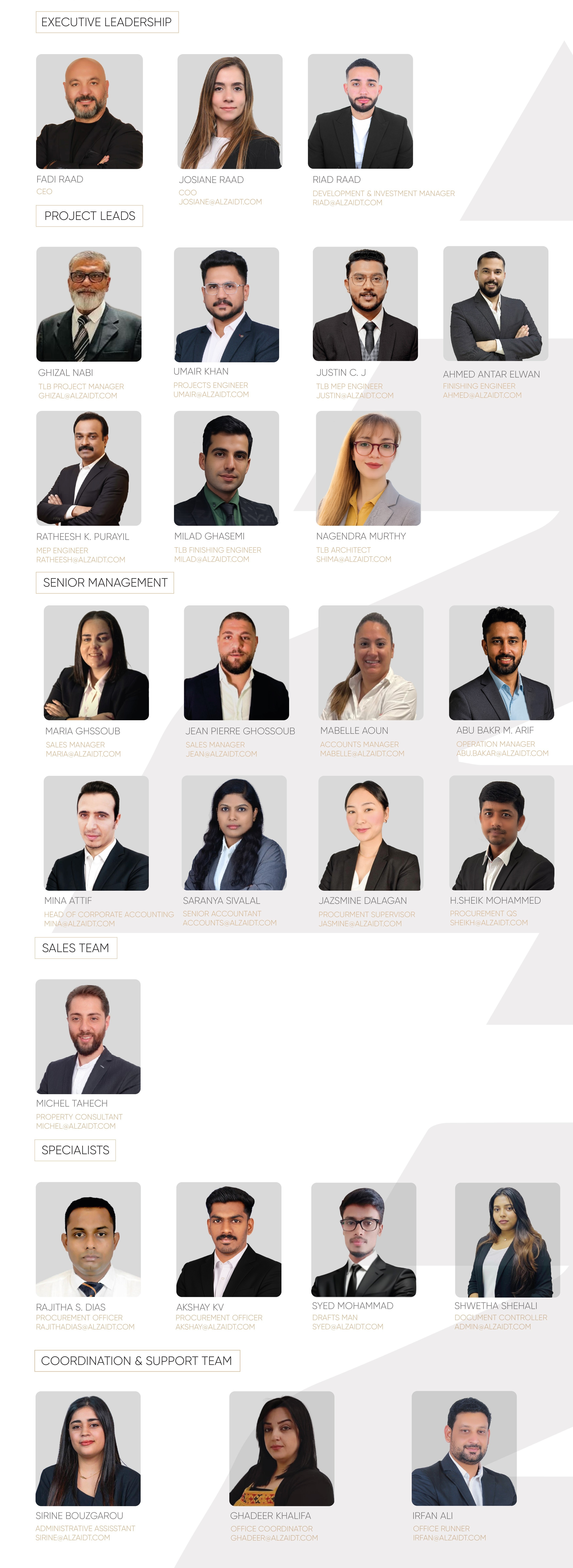 Team members smiling